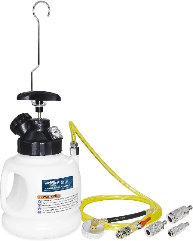 Photo 1 of FIRSTINFO A1163H 3L Manual Pressure Brake Bleeder- Standard European Adapter, Hose with Spring Guard, One Person Operation
