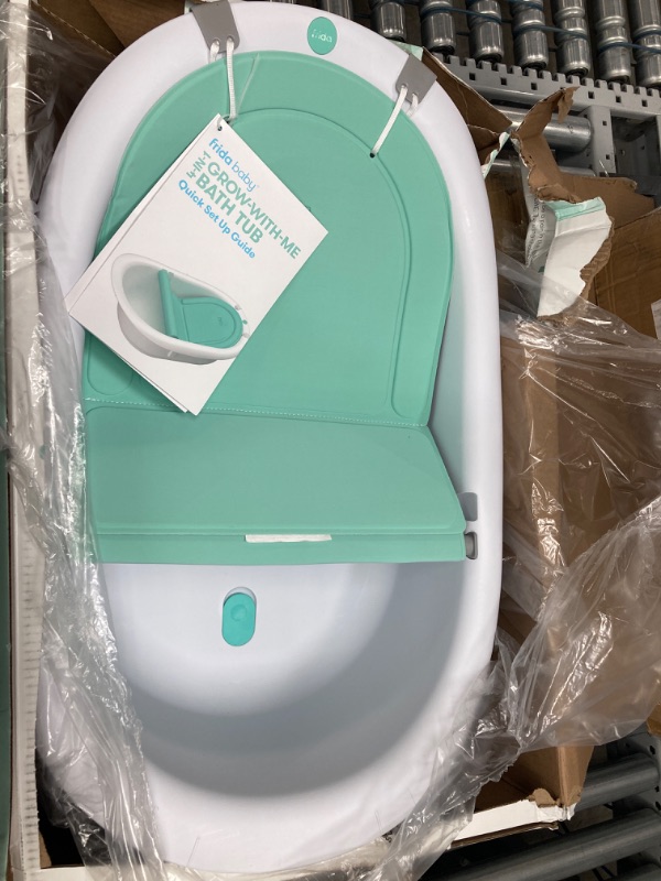 Photo 2 of 4-in-1 Grow-with-Me Bath Tub by Frida Baby Transforms Infant Bathtub to Toddler Bath Seat with Backrest for Assisted Sitting in Tub