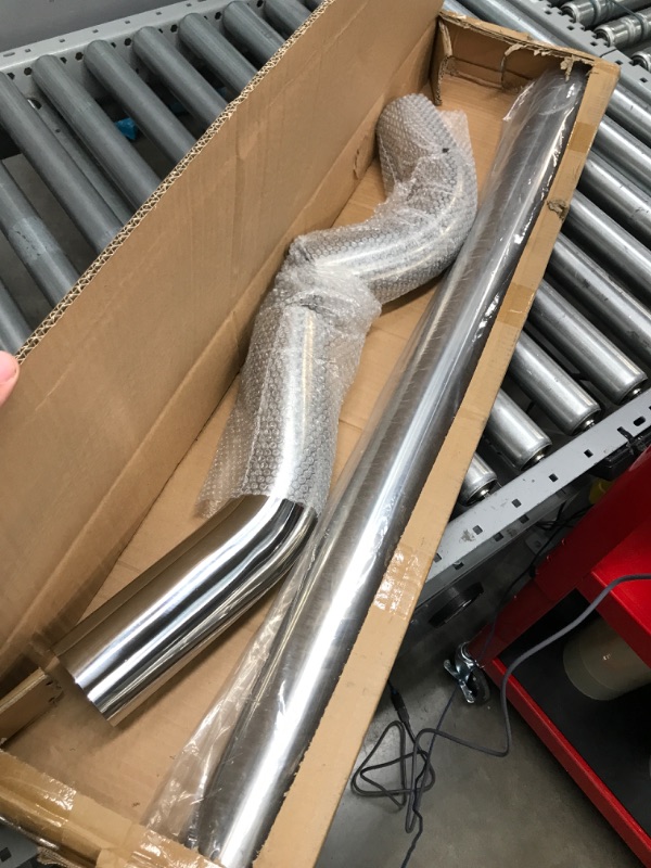 Photo 2 of FGJQEFG 3 Inch DIY Custom Mandrel Exhaust Pipe Tube Pipe, 40 Inch Straight Pipe, 3''OD Straight & Mandrel Bend Pipe(45/90 Degree) Kits, T304 Stainless Steel, Universal Fitment - 3PCS