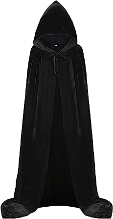 Photo 1 of Aricy Unisex Hooded Cape Long Velvet Cloak with Hood Halloween Christmas Cosplay Costumes 
