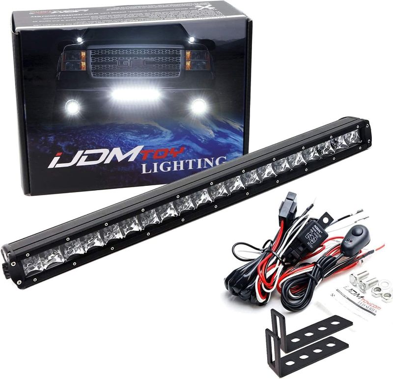 Photo 1 of iJDMTOY Lower Grille 20-Inch LED Light Bar Compatible With 09-13 GMC Sierra 1500 & 08-14 2500 3500 HD, Includes (1) 100W CREE LED Lightbar, Lower Bumper Opening Mount Brackets & On/Off Switch Wiring