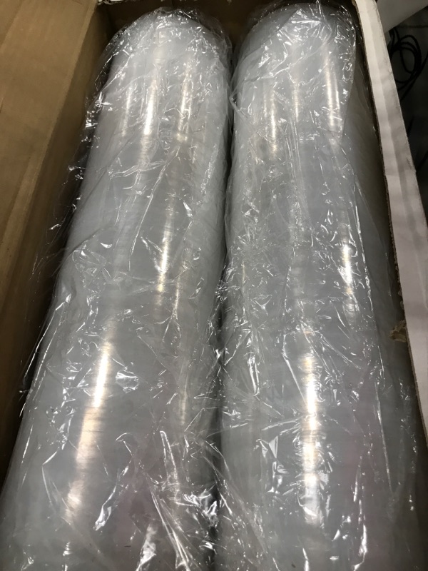 Photo 2 of 2 Pack Clear Stretch Wrap Industrial Strength with Plastic Handle 18" x 1000 Feet 80 Gauge, Plastic Pallet Supplies Durable Self-Adhering for Packing, Moving, Heavy Duty Shrink Film Rolls, BOMEI PACK Transparent