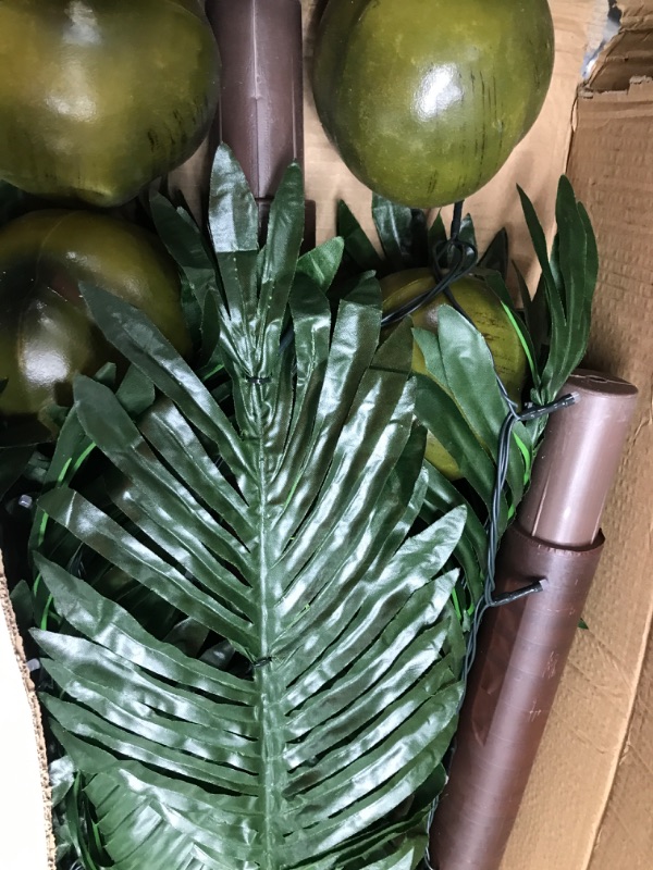 Photo 1 of LED Lighted Palm Tree with Coconuts Color Changing Artificial Palm Tree Lights Remote Control, 7FT Tropical Palm Tree for Pool Beach Yard Summer Party Home Hawaiian Tiki Bar Indoor Outdoor Decoration 7FT RGB palm tree