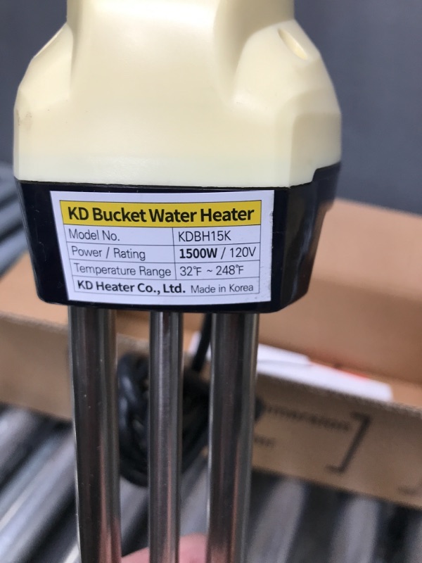 Photo 3 of KD 1500W Immersion Bucket Water Heater, Auto Shutoff, Overheating Prevention, Auto Water Level Senor, Adjustable Thermostat, Easy-to-Use (White / 1500 WATT)