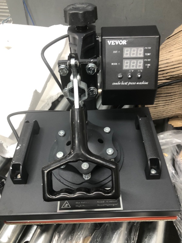 Photo 1 of *** POWERS ON *** VEVOR Heat Press 12" X 10" Swing Away Heat Press Machine Daul Digital Display Heat Press Machine for T-Shirt Sublimation Transfer Machine (12x10")
