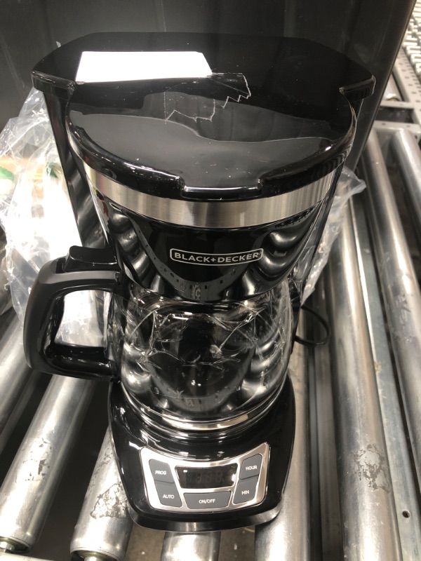 Photo 2 of *** POWERS ON *** Black+Decker CM1160B 12-Cup Programmable Coffee Maker, Black/Stainless Steel
