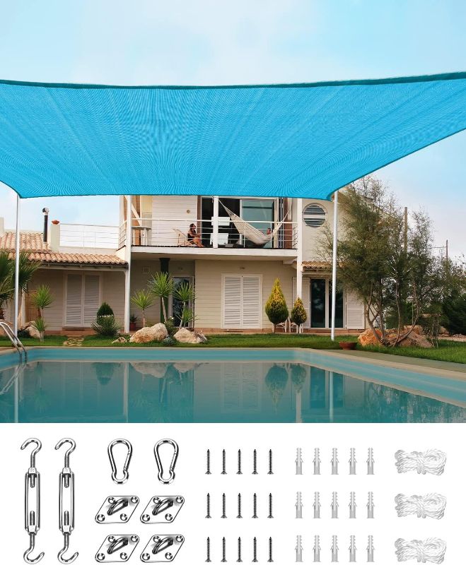 Photo 1 of 20x20ft Sun Shade Sail Canopy 98% UV Block Outdoor Patio Garden