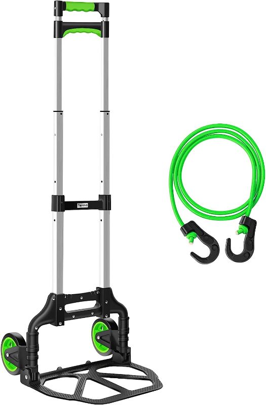 Photo 1 of Dolly Cart Extended Handle Folding Hand Truck Dolly by Teprovo, Foldable Hand Cart Height 43.3 in Load 175 lb, Lightweight Foldable Hand Truck for Indoor and Outdoor Transport Moving.
