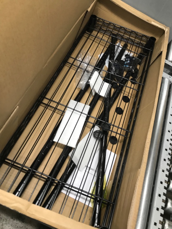 Photo 1 of Amazon Basics 5-Shelf Adjustable, Heavy Duty Storage Shelving Unit (350 lbs loading capacity per shelf), Steel Organizer Wire Rack, Black (36L x 14W x 72H)