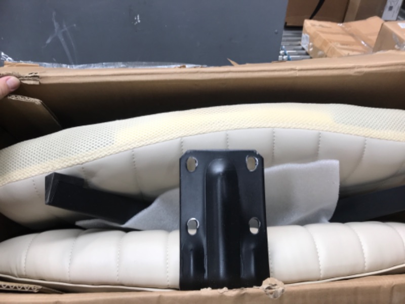 Photo 1 of ***Parts Only**Office Chair Armless Desk Chair No Wheels, Cross Legged Office Chair Wide Home Office Desk Chairs, Adjustable Swivel Padded Leather Vanity Task Computer Chair
