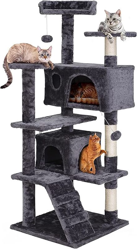 Photo 1 of *MISSING PARTS*  54in Cat Tree Tower for Indoor Cats Multi-Level Cat Condo Cat Bed Furniture with Scratching Post Kittens Activity Center
