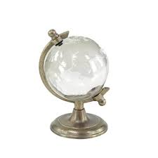 Photo 1 of 9 in. Bronze Aluminum Decorative Globe with Tiered Base
