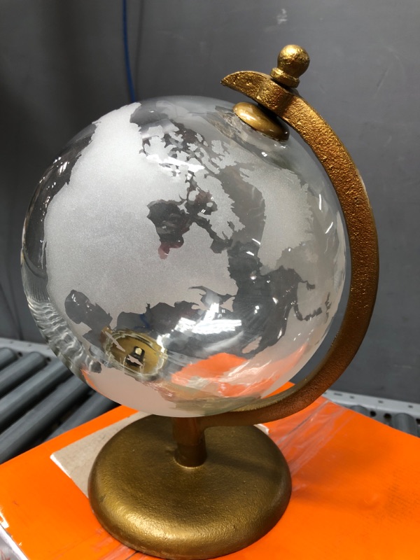 Photo 2 of 9 in. Bronze Aluminum Decorative Globe with Tiered Base
