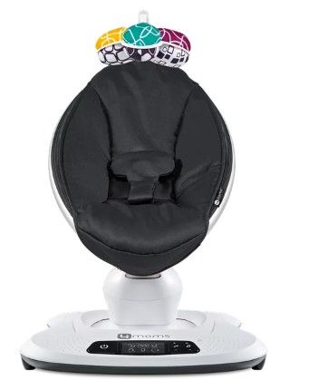 Photo 1 of 4moms MamaRoo4 Multi-Motion Baby Swing + Safety Strap Fastener, Bluetooth Baby Swing with 5 Unique Motions, Black Classic
