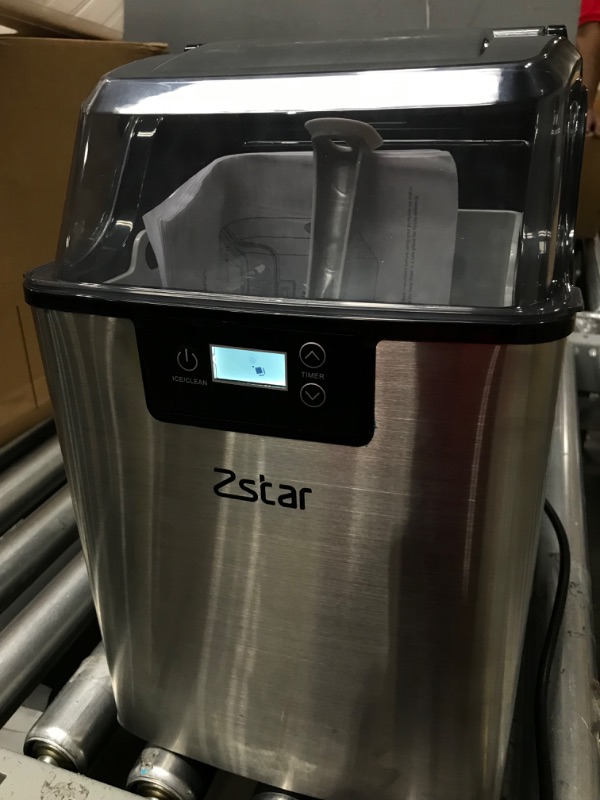 Photo 2 of **PARTS ONLY, NON-FUNCTION** Countertop Nugget Ice Maker, Zstar Pebble Ice Maker with 44 Lbs Output, Silver (HZB-20BN)