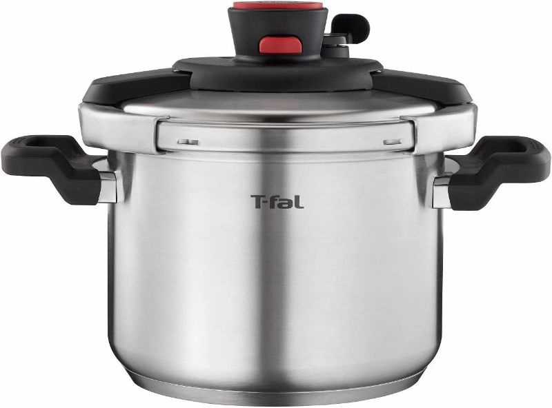 Photo 1 of 
T-fal Clipso Stainless Steel Pressure Cooker 6.3 Quart Induction Cookware, Pots and Pans, Dishwasher Safe Silver

