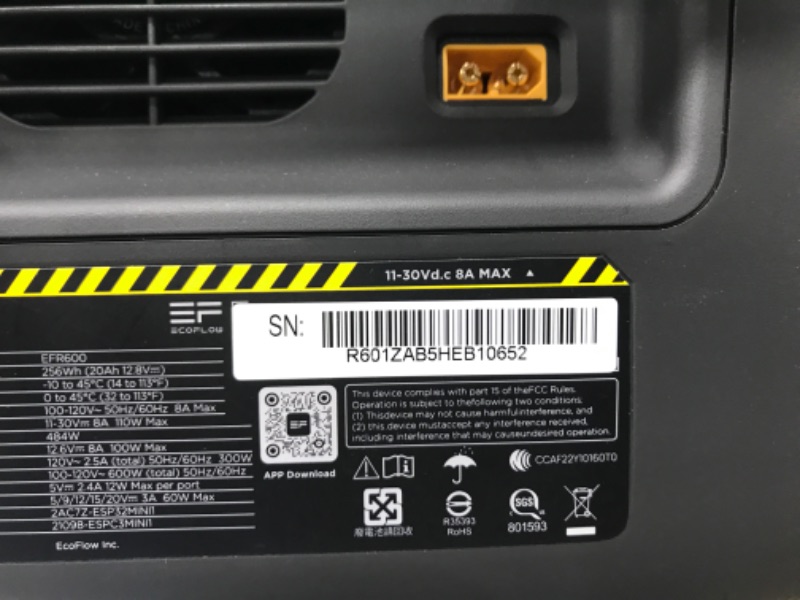 Photo 3 of EF ECOFLOW Portable Power Station RIVER 2, 256Wh LiFePO4 Battery/ 1 Hour Fast Charging, 2 Up to 600W AC Outlets, Solar Generator (Solar Panel Optional) for Outdoor Camping/RVs/Home Use