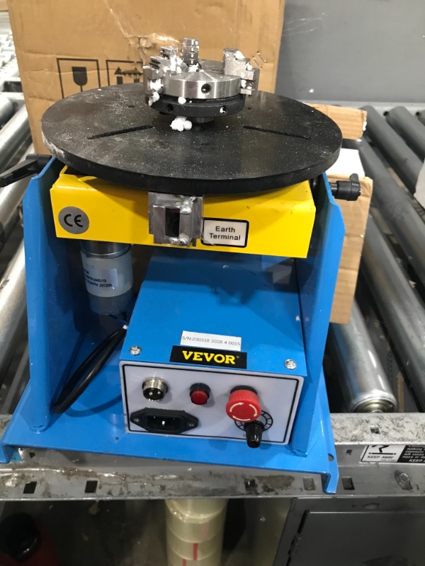 Photo 2 of (NON-FUNCTIONAL, PARTS ONLY) Rotary Welding Positioner Turntable Table, LEHUNDI HD10 110V 0 to 90° Welding Positioner Positioning Turntable Rotational Speed 2-20 r/min Portable Welder Positioner Turntable Machine
