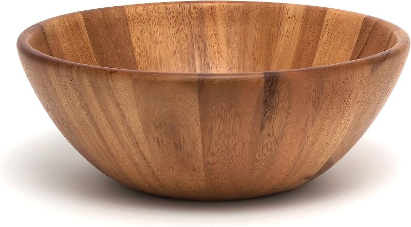 Photo 2 of **2 BOWLS**
Acacia Round Flair Serving Bowl for Fruits or Salads & 
Decorative Wooden Dough Bowls Decor 20 Inch