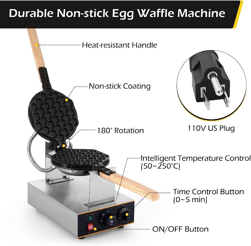 Photo 1 of (PARTS ONLY) Dyna-Living Bubble Waffle Maker 1400W Commercial 