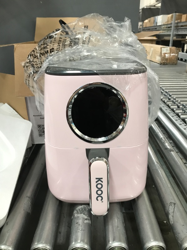 Photo 2 of [BUDDY GROUP] KOOC Large Air Fryer with Accessories, 4.5-Quart Electric Hot Oven Cooker, Free Cheat Sheet, LED Touch Digital Screen, 8 in 1, Customized Temp/Time, Nonstick Basket, Pink 4.5 Quart Pink with Accessory