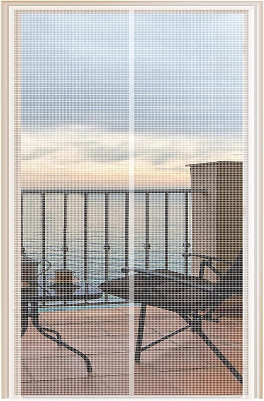 Photo 1 of  Magnetic Screen Door 38 x 82, Mesh Curtain Screen Door Sliding Door Screen with Magnet Heavy Duty-White