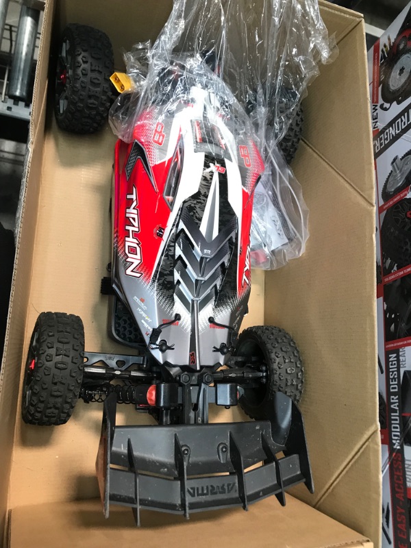 Photo 5 of ARRMA 1/8 Typhon 4X4 V3 3S BLX Brushless Buggy RC Truck RTR (Transmitter and Receiver Included, Batteries and Charger Required), Red, ARA4306V3