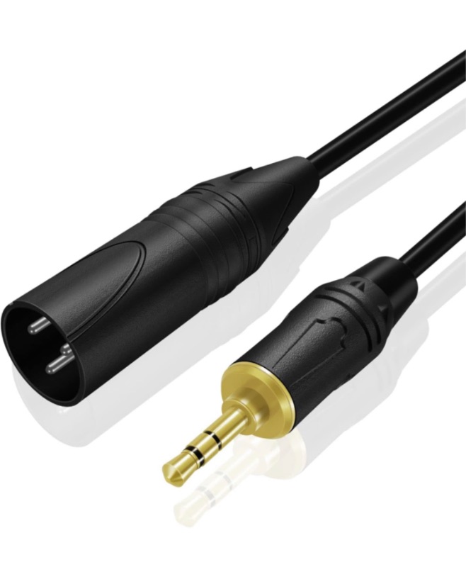 Photo 1 of TNP (1/8 Inch) 3.5mm to XLR Cable - 15 FT Unbalanced Male TRS to XLR Male Cable - TRS Plug Cable for Mobile Phone, Speakers, Voice Recorder, Tablet, Laptop, and More