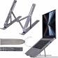 Photo 1 of Laptop Stand for Desk, 7 Angles Adjustable Height Ergonomic Foldable Portable Aluminum Laptop Desk Stand, Anti-Slip Laptop Riser Compatible with 9-15.6 Inch Computer Stand Laptop (Silver)