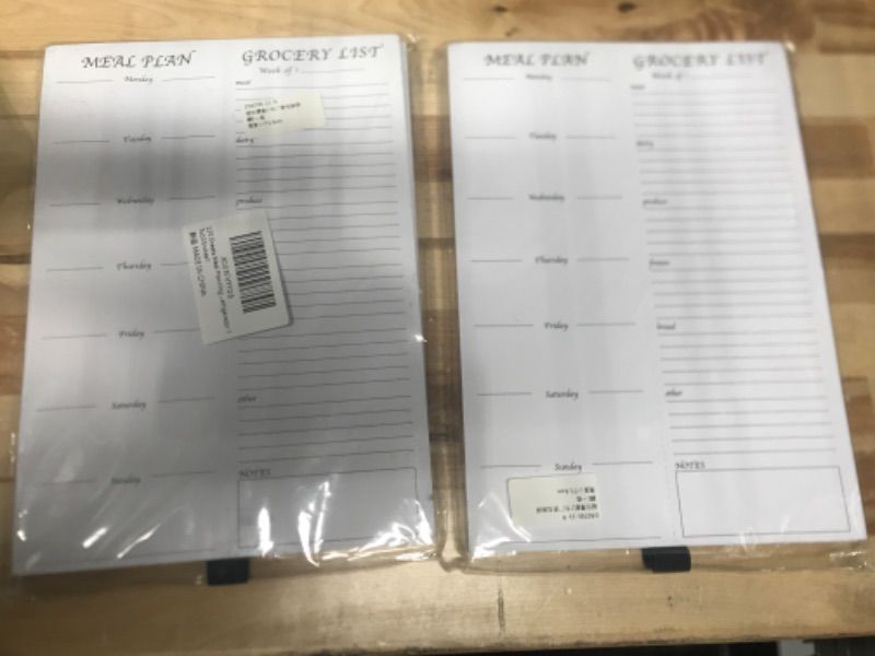 Photo 2 of 2pack-120 Sheets Meal Plan Magnetic Grocery List Magnet Pad for Fridge Magnetic Notepads for Refrigerator with Pen Pouch for Refrigerator ?7x10 Inches?