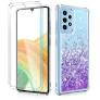 Photo 1 of 4 KSWOUS for Galaxy A33 5G Case, Clear Glitter Samsung A33 5G Case with Screen Protector [2 Pack] + Camera Lens Protector [2 Pack], Soft TPU Bumper Shockproof Sparkly Protective Case for Women Girls