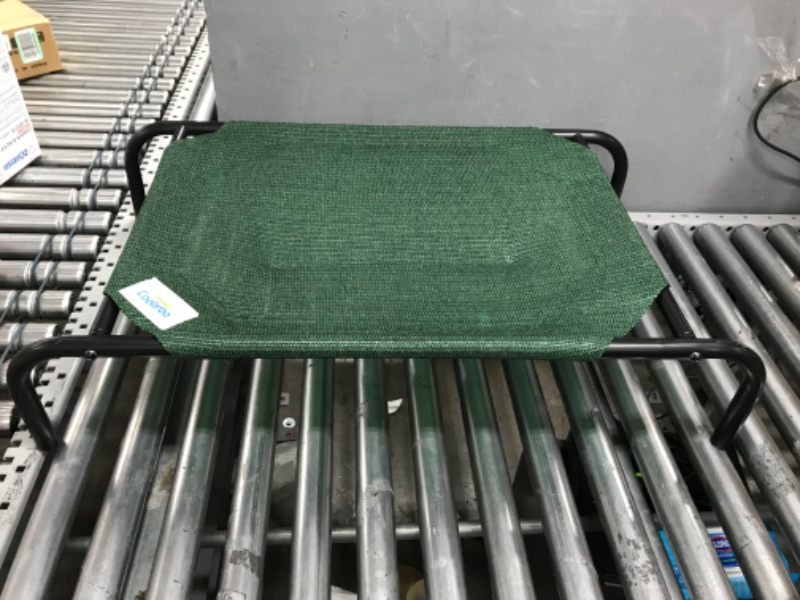 Photo 3 of **MINOR SHIPPING DAMAGE**COOLAROO The Original Cooling Elevated Dog Bed, Indoor and Outdoor, Medium, GREEN
