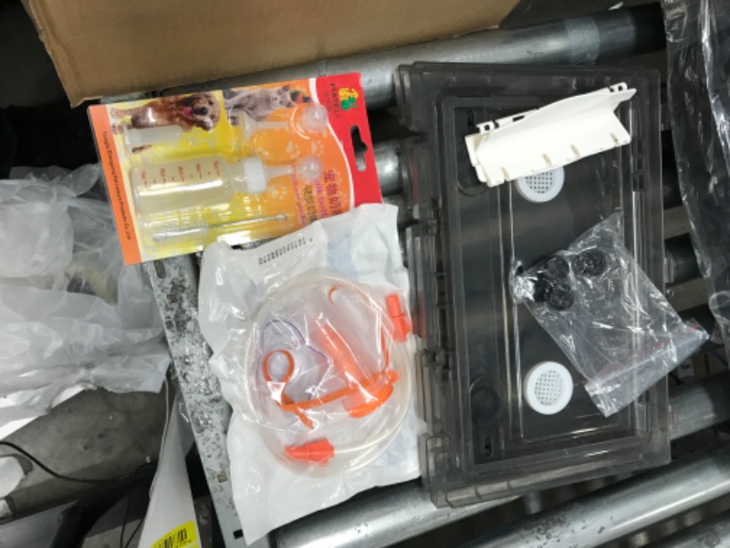 Photo 4 of GIFANK Incubator for Puppies with Heating Large PET Brooder Nursery Kitten Incubator for Puppies with Pet Bed Mat,Pet Medicine Feeder,Temperature Detection and Nebulization Kit,8PCS Brown-m