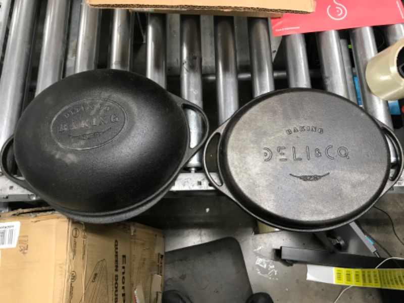 Photo 4 of **MINOR RUSTING**Deli&Co. Baking Pre-Seasoned Cast Iron Bread Pan Multicooker | Bake sourdough bread, grill steaks and cook stews | Seasoned with canola oil with a smooth surface finish