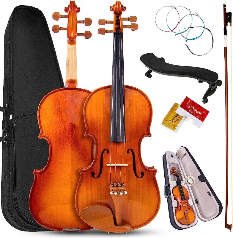 Photo 1 of **NEEDS TO BE RESTRUNG**Lotkey 4/4 Full Size Violin Set for Beginners Adults with Hard Case, Rosin, Shoulder Rest, Bow and Extra Strings
