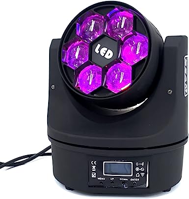 Photo 1 of 6x15W Mini Bee Eye Moving Head DJ Light, 90W LED RGBW Stage Light Rotate Beam Spot Effect, DMX Sound Activated Remote Control for Parties Wedding Bar Church Show (RGBW 4in1)
