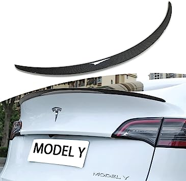 Photo 1 of AOSKonology for Tesla Model Y Rear Spoiler Wings ABS for 2020-2023 Tesla Model Y Rear Trunk Spoiler Lip Tail Wing Rear Trunk Lid (OEM Spoiler, Matt Black) OEM Spoiler Matt Black