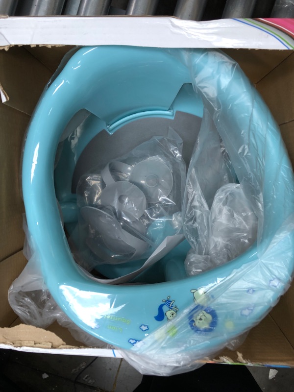 Photo 2 of Baby Bath Seat for Babies 6 to 18 Months / Non-Slip Infants Toddlers Taking Bath by Sitting in Bath Tub Chair 2022 Upgraded (Light Blue)