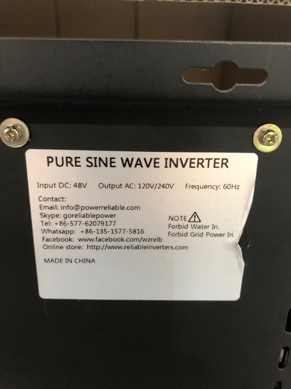 Photo 6 of WZRELB 3500W 48V Split Phase Pure Sine Wave Inverter 48VDC Input to 120VAC 240V AC, 4 ac Outlets,AC Hardwire Terminal,LCD Display for Home,RV,Truck 3500W48VDC 120VAC/240VAC