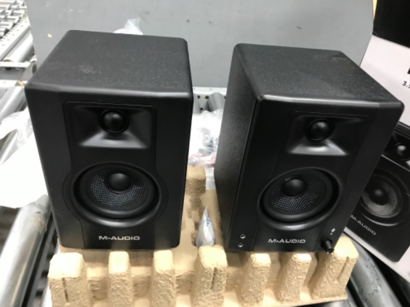 Photo 2 of M-Audio BX3BT 3.5" Studio Monitors & PC Speakers with Bluetooth for Recording and Multimedia with Music Production Software, 120W, Pair With Bluetooth Pair 3.5" Speakers