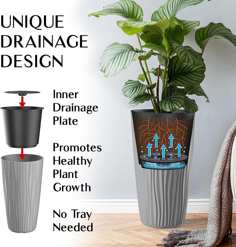 Photo 1 of *SEE NOTES* Janska by Mueller M-Resin Heavy Duty Tall Planter, Indoor/Outdoor Grande Plant, Tree, Flower Pot