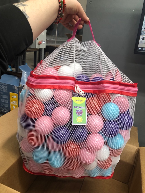 Photo 1 of Click N' Play Pastel Colors Ball Pit Balls for Kids, 200 Pack - Plastic Refill Balls, Phthalate & BPA Free, Reusable Storage Bag with Zipper, Gift for Toddlers and Kids, Plastic Balls for Ball Pit