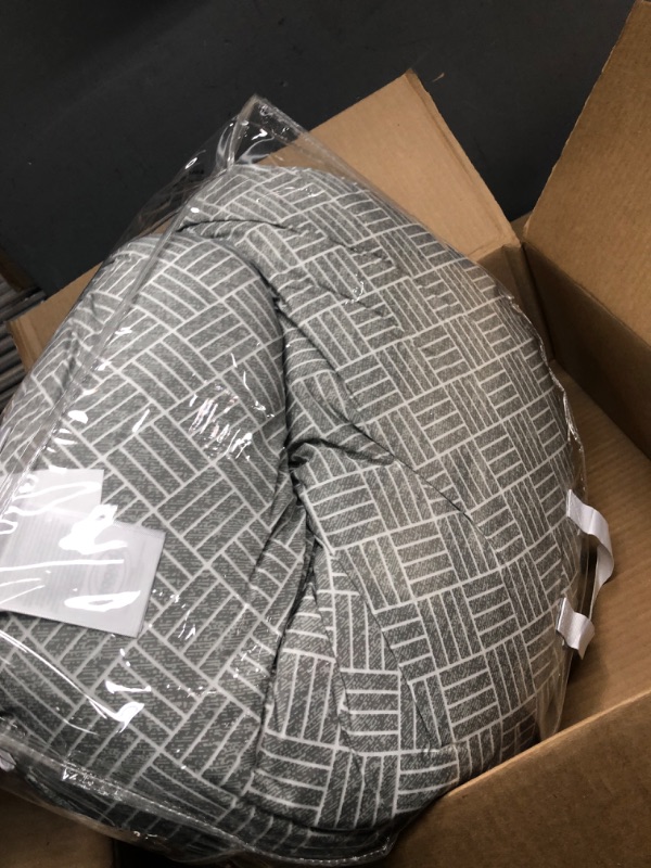 Photo 3 of Boppy Cuddle Pregnancy Pillow with Removable, Breathable Cover | Gray Basket Weave | Plush Contoured Support | Prenatal and Postnatal Positioning