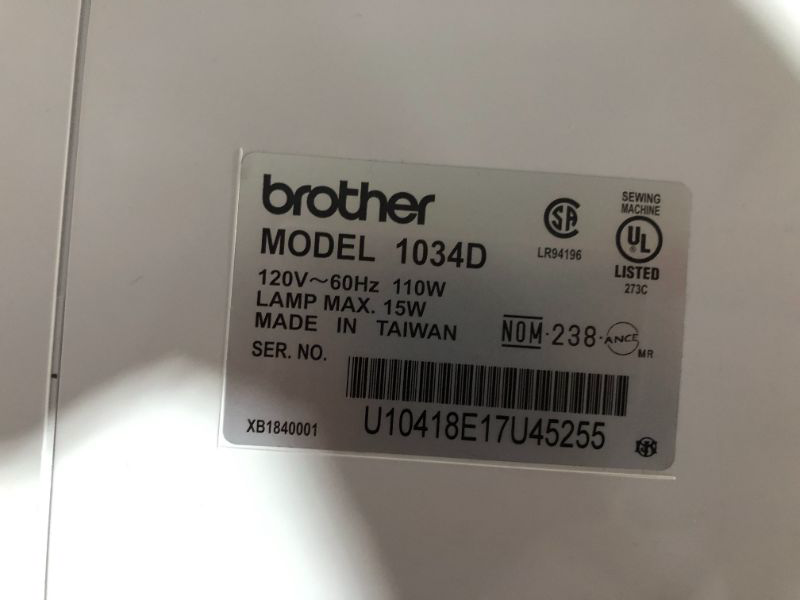 Photo 3 of ***NONFUNCTIONAL - FOR PARTS - SEE NOTES***
Brother Serger, 1034D, Heavy-Duty Metal Frame Overlock Machine, 1,300 Stitches Per Minute