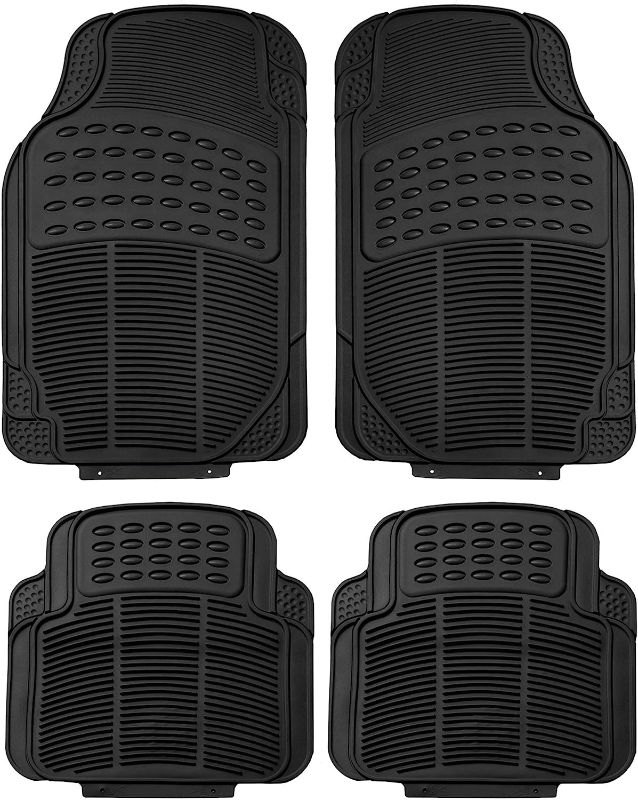 Photo 1 of 
FH Group Automotive Floor Mats - Heavy-Duty Rubber Floor Mats for Cars, Universal Fit Full Set, ClimaProof Floor Mats, Trimmable Floor Mats For Most Sedan, SUV, Truck Floor Mats Black
