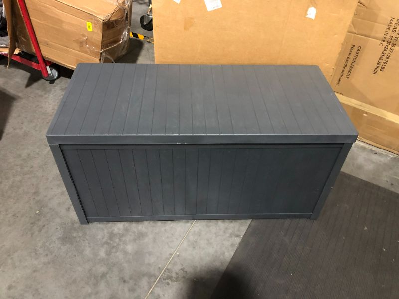 Photo 3 of Ainfox 124 Gallon Outdoor Deck Storage Box,Gray
