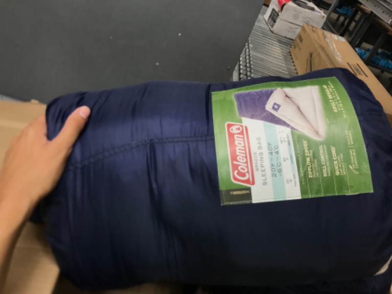 Photo 3 of 
coleman single adult sleeping bag navy blue
