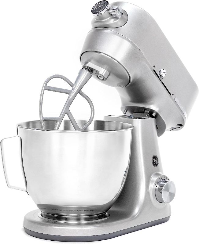 Photo 1 of **MISSING BOWL**
GE Tilt-Head Electric Stand Mixer | 7-Speed, 350-Watt Motor | Includes 5.3-Quart Bowl, Flat Beater, Dough Hook, Wire Whisk & Pouring Shield | Countertop...
