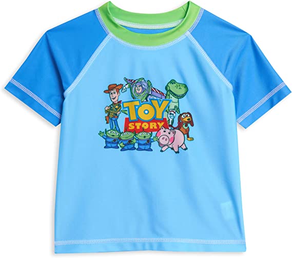 Photo 1 of Disney Pixar Toy Story Toddler Boys Short Sleeve Rash Guard Swim Top SIZE 2T 