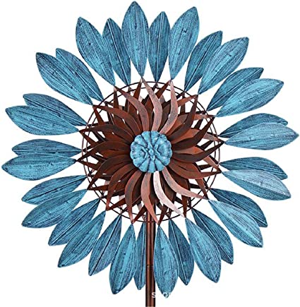 Photo 1 of ANYURAN Wind Spinner, 61Inch 360°Degrees Two-Way Rotation Design Retro Vertical Metal Sculpture Stake Sculpture is Suitable, for Decorating Garden
